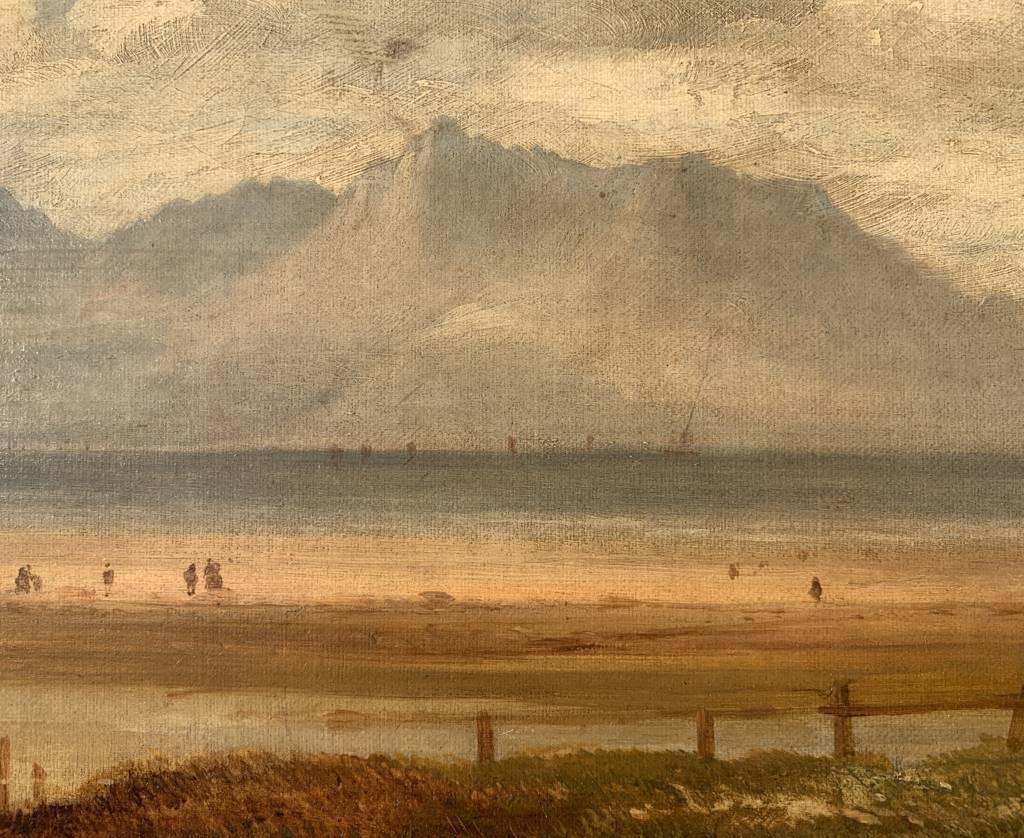 Romantisches britisches Maler des 19. Jahrhunderts – Landschaftsgemälde – Meer – Öl auf Leinwand im Angebot 3