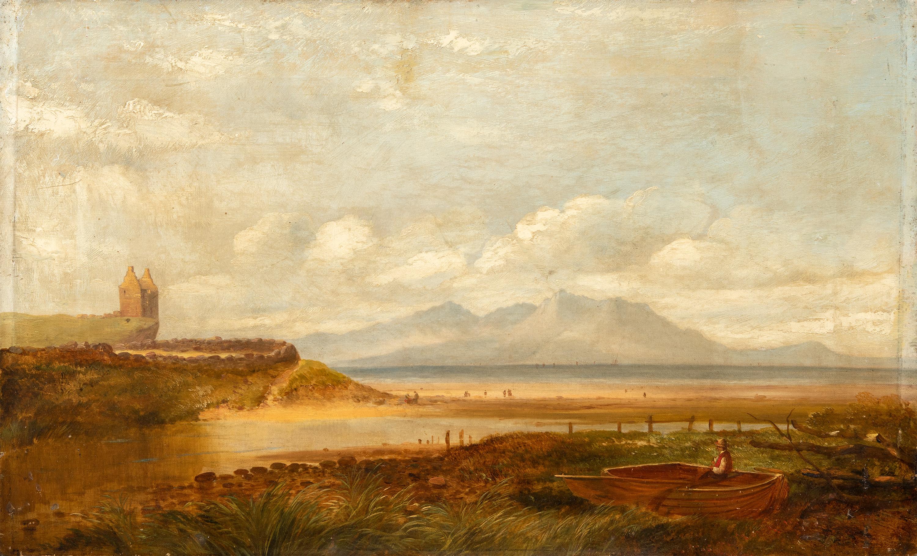 Unknown Figurative Painting - Romantic British painter - 19th century landscape painting - Sea - Oil on canvas
