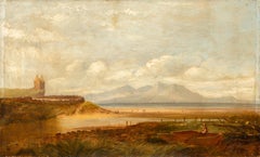 Peintre romantique britannique - Peinture de paysage du 19e siècle - Mer - Huile sur toile