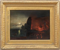 Romantic British painter - Early 19th century landscape painting - Moonlight
