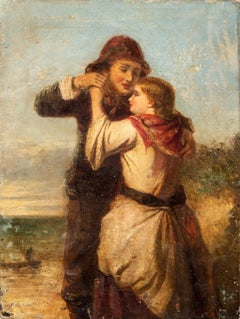 Romantic continental painter - Late 19th century figure painting - Dance scene