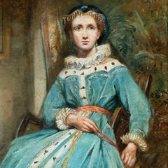 Romantic European painter - 19th century figure painting - Portrait of lady