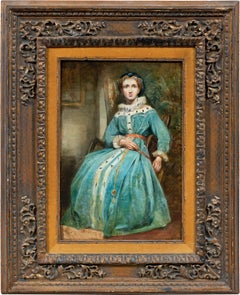 Romantic European painter - 19th century figure painting - Portrait of lady