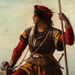 Romantic European painter - 19th century figure painting - The soldier