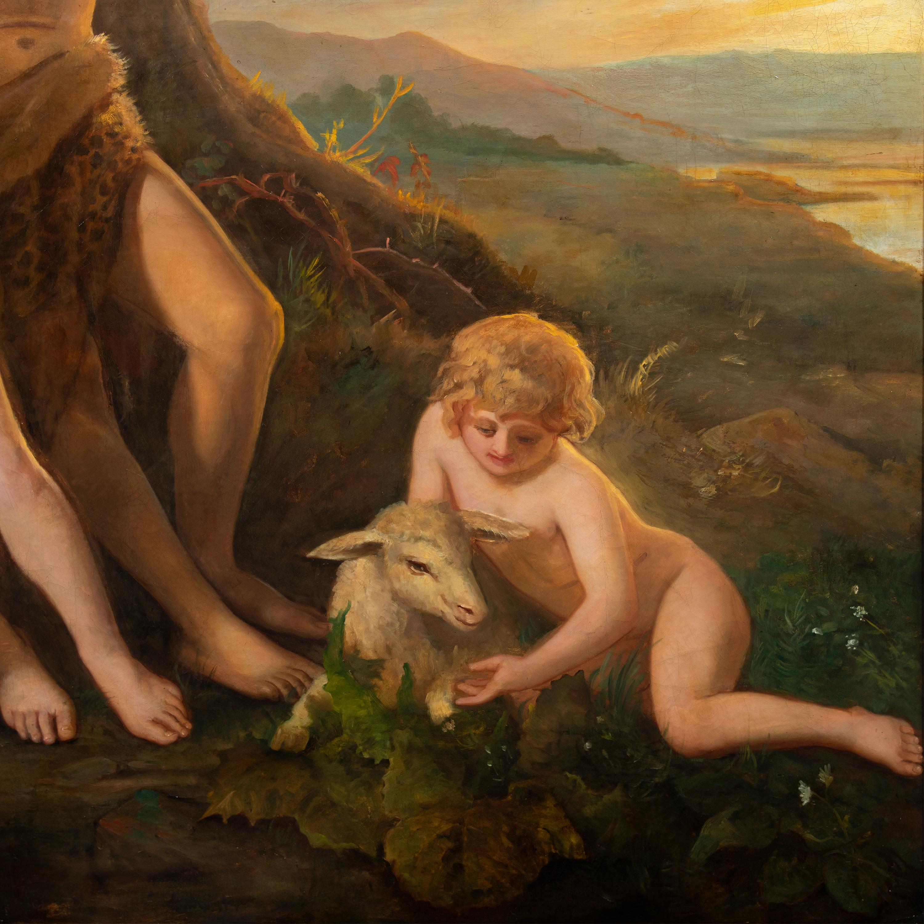 Pittore romantico francese - Pittura di figura del primo Ottocento - Adams ed Eva - Painting Romantico di Unknown