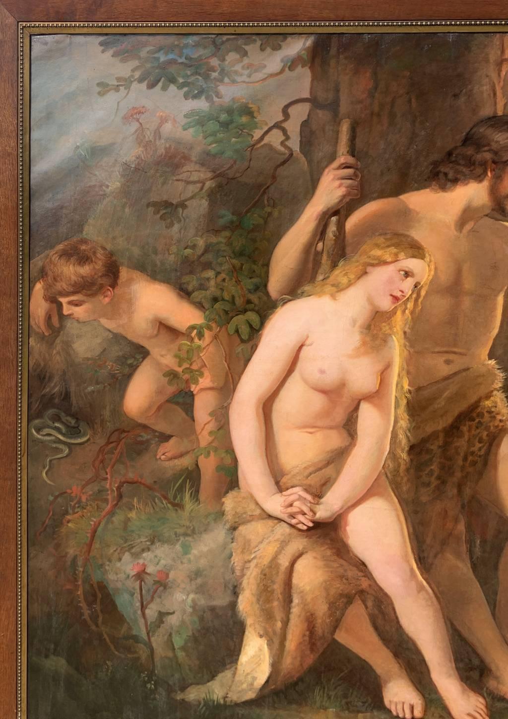Pittore romantico francese - Pittura di figura del primo Ottocento - Adams ed Eva 1