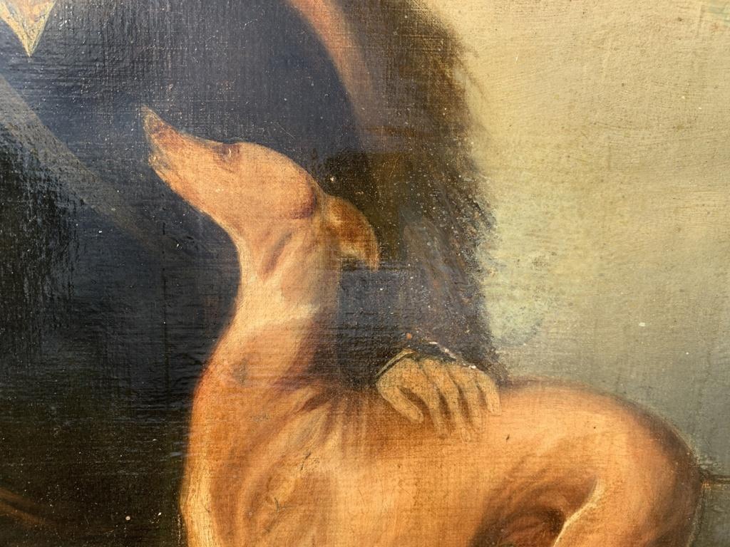 Romantiker italienischer Maler - Figurengemälde des 19. Jahrhunderts - Falconer Öl auf Leinwand im Angebot 4