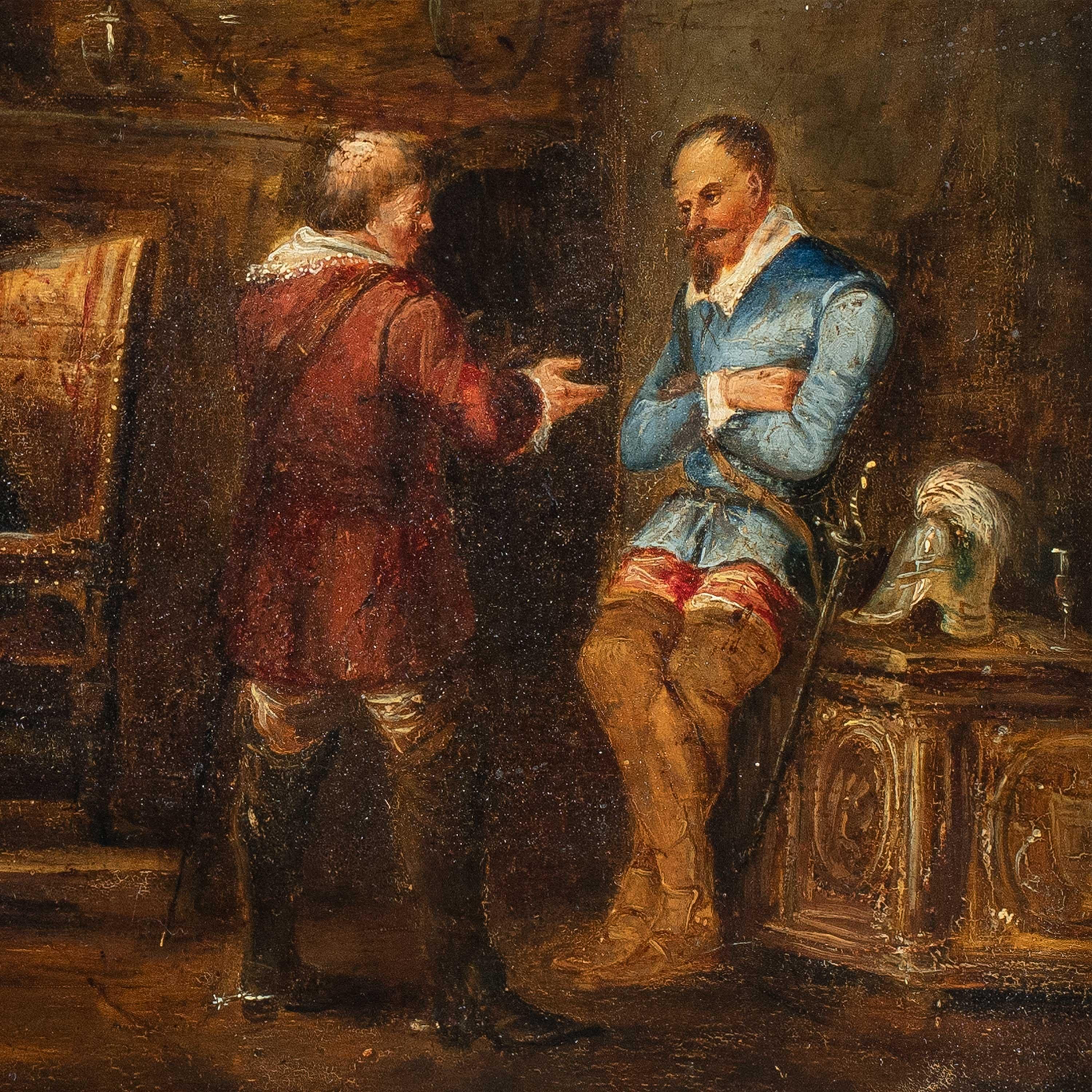 Romantic Italian painter - 19th century figure painting - Historical scene - Beige Figurative Painting by Unknown