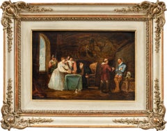 Peintre italien romantique - Peinture de personnages du 19e siècle - Scène historique