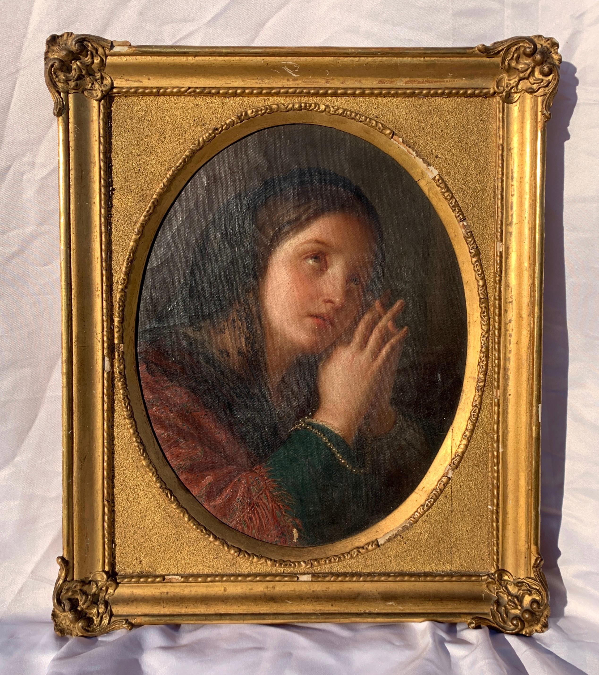 Pittore romantico (scuola italiana) - Pittura di figura del primo Ottocento - Preghiera - Painting di Unknown