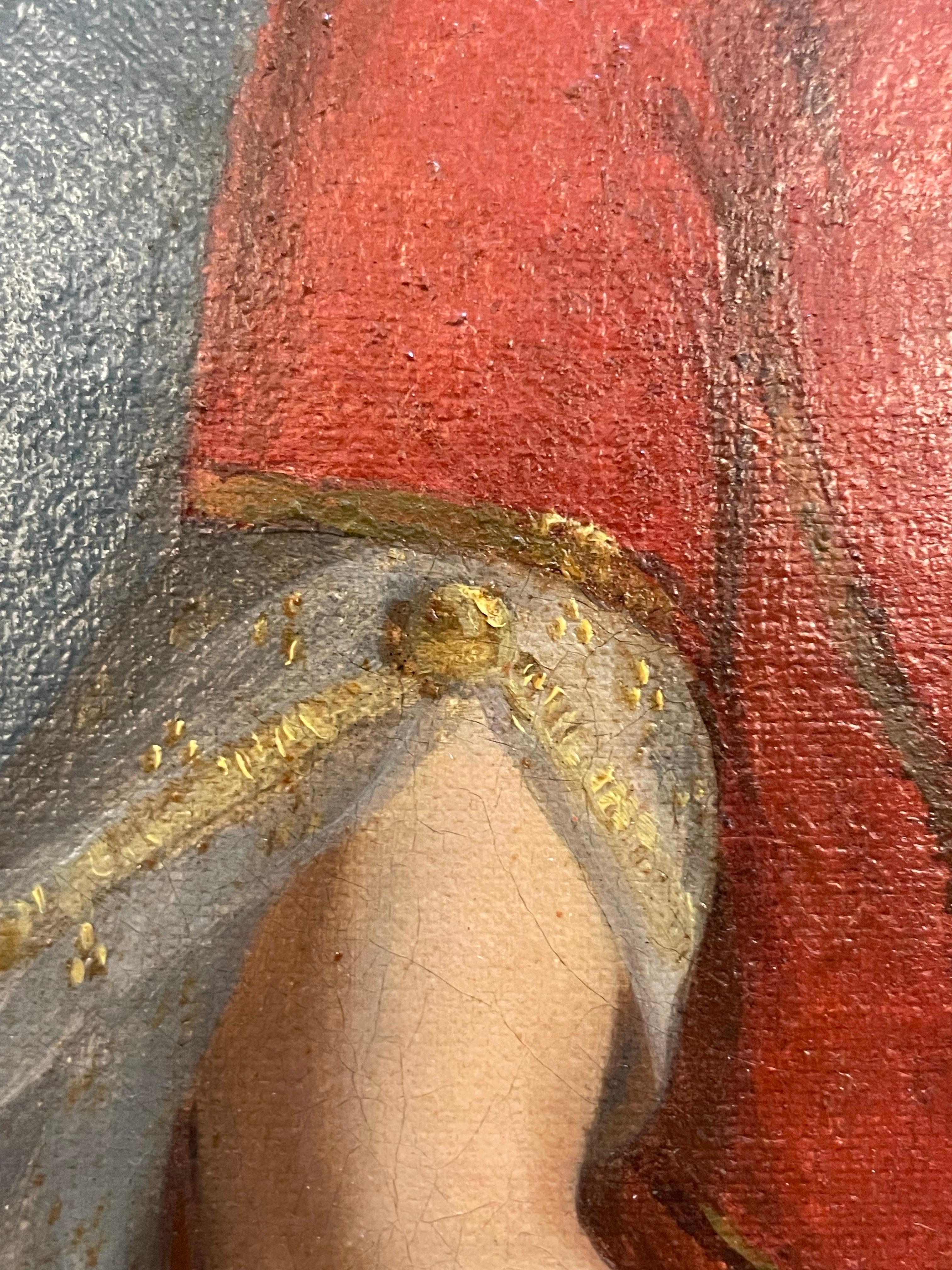 Romantisches Porträt einer Frau in orientalischer Kleidung zwischen griechischen Ruinen, um 1840 im Angebot 5