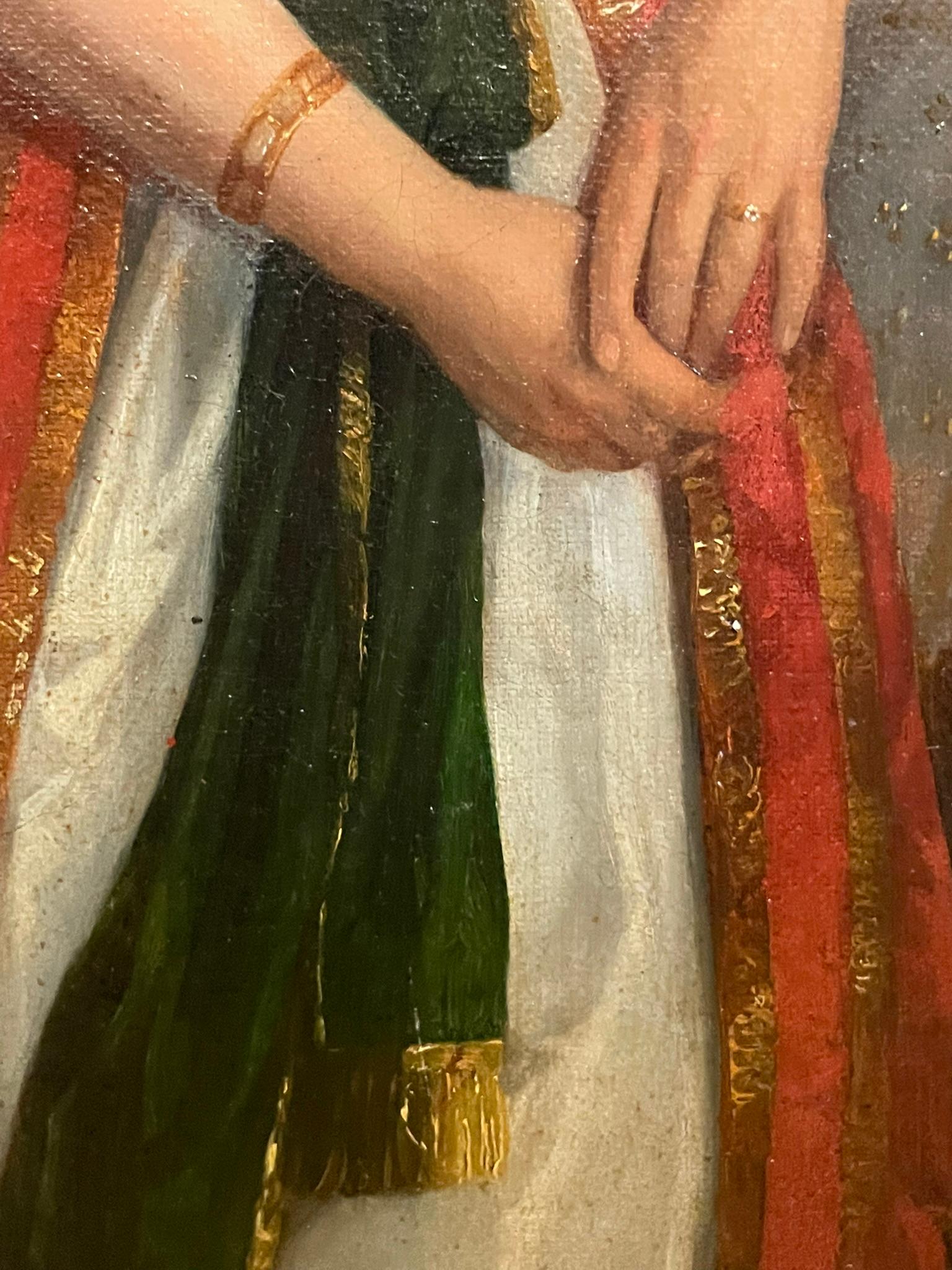 Romantisches Porträt einer Frau in orientalischer Kleidung zwischen griechischen Ruinen, um 1840 im Angebot 12