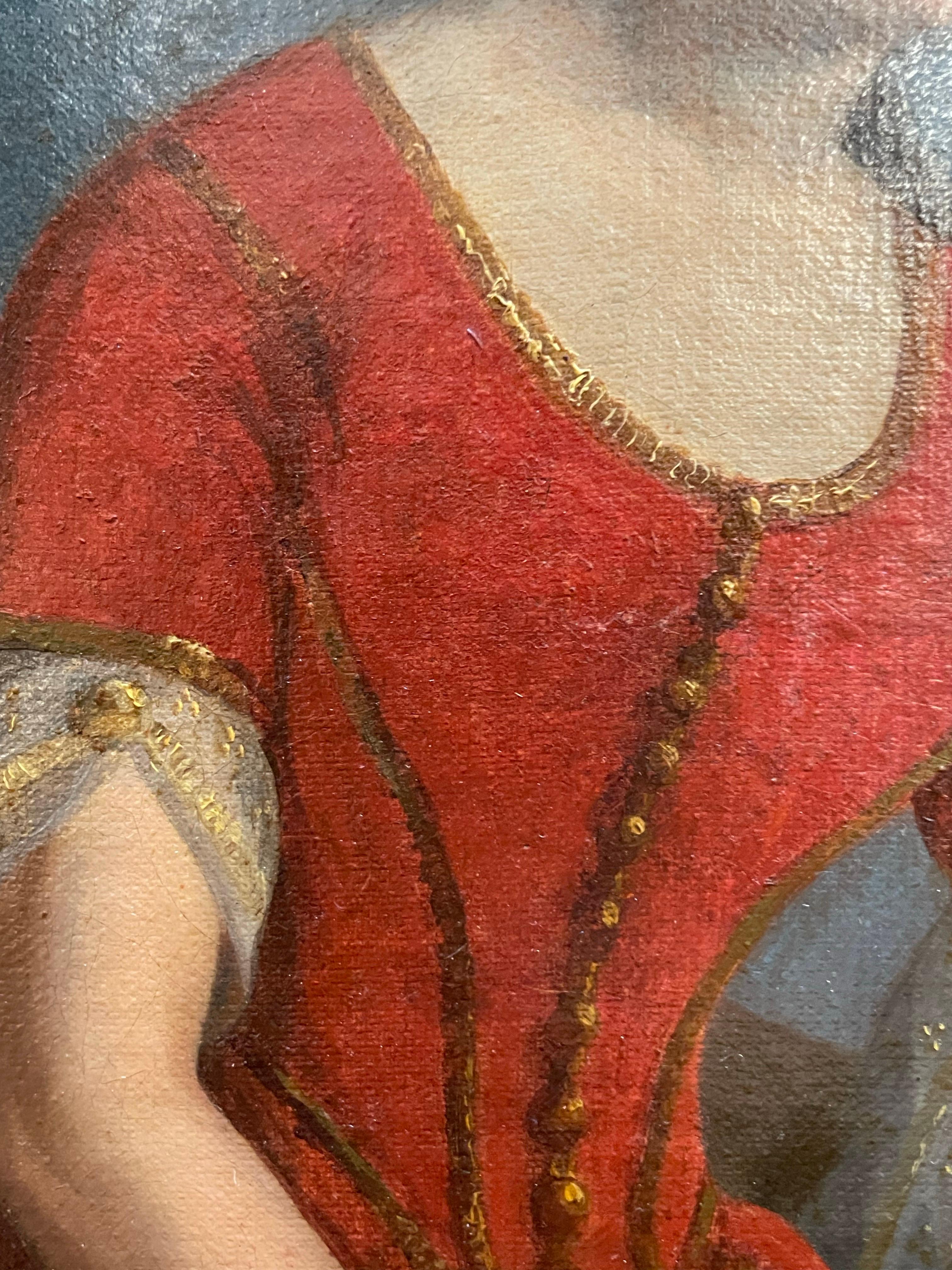 Weibliche Figur in orientalischer Kleidung in den Ruinen des romantischen Griechenlands

Öl auf Leinwand, 61 × 46 cm (ohne Rahmen), 74 × 57 cm (mit Rahmen)

Anfang bis Mitte des 19. Jahrhunderts

 
Eine junge Frau steht inmitten klassischer Ruinen