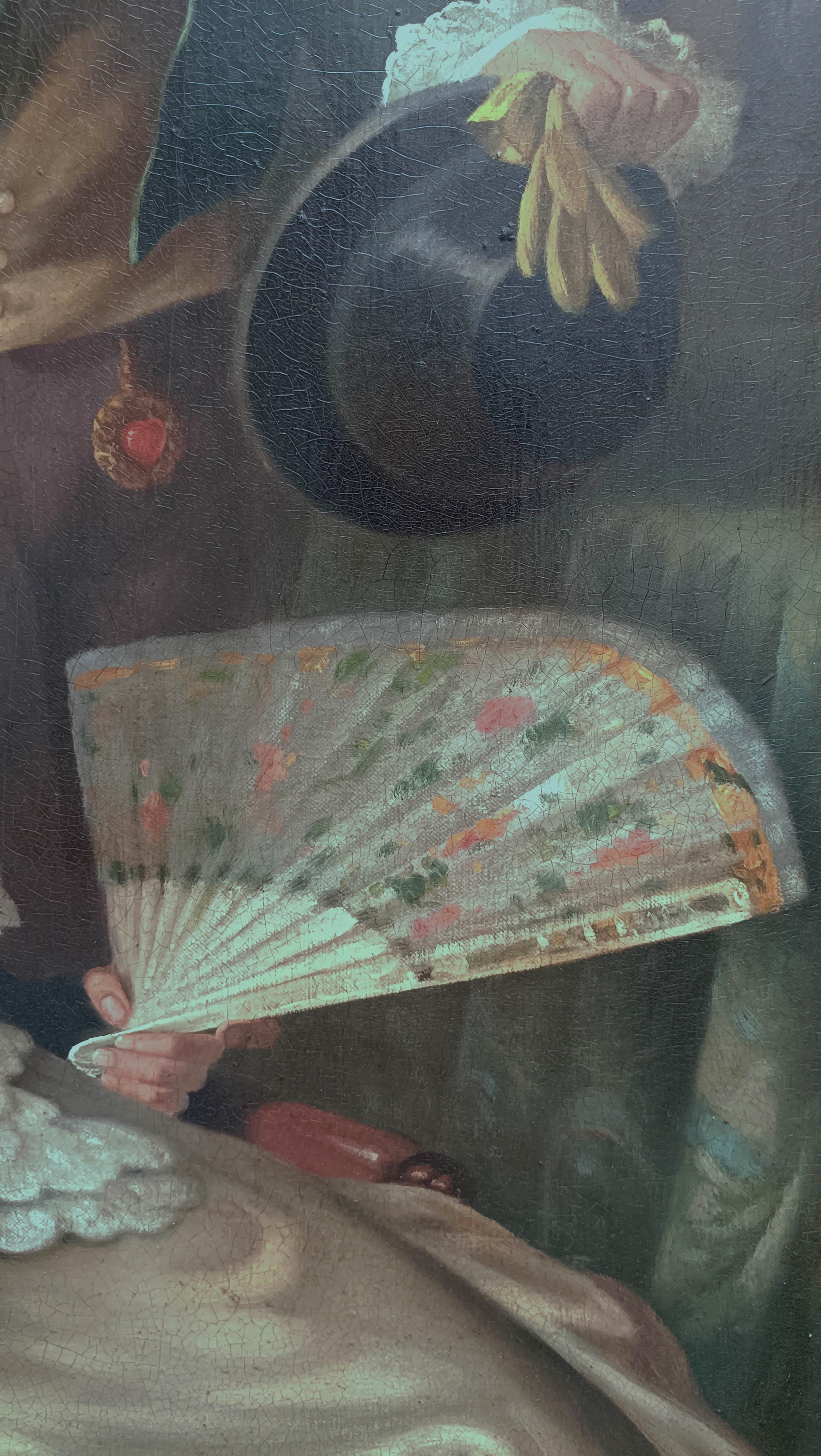 Scena romantica - Pittura figurativa italiana olio su tela in vendita 4