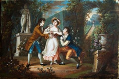 "Romantic scenes" — luigi XVI pair of french paintings