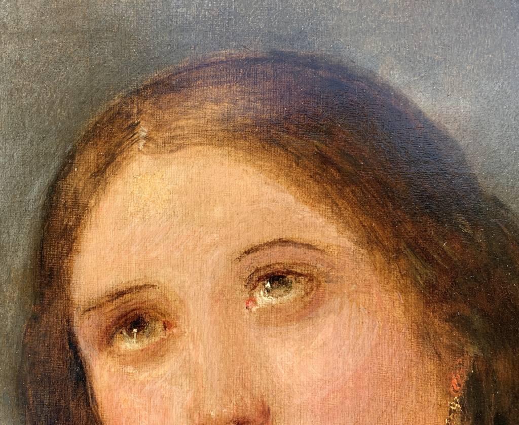 Pittore italiano del Romanticismo - Pittura di figura del XIX secolo - Ritratto di ragazza 1