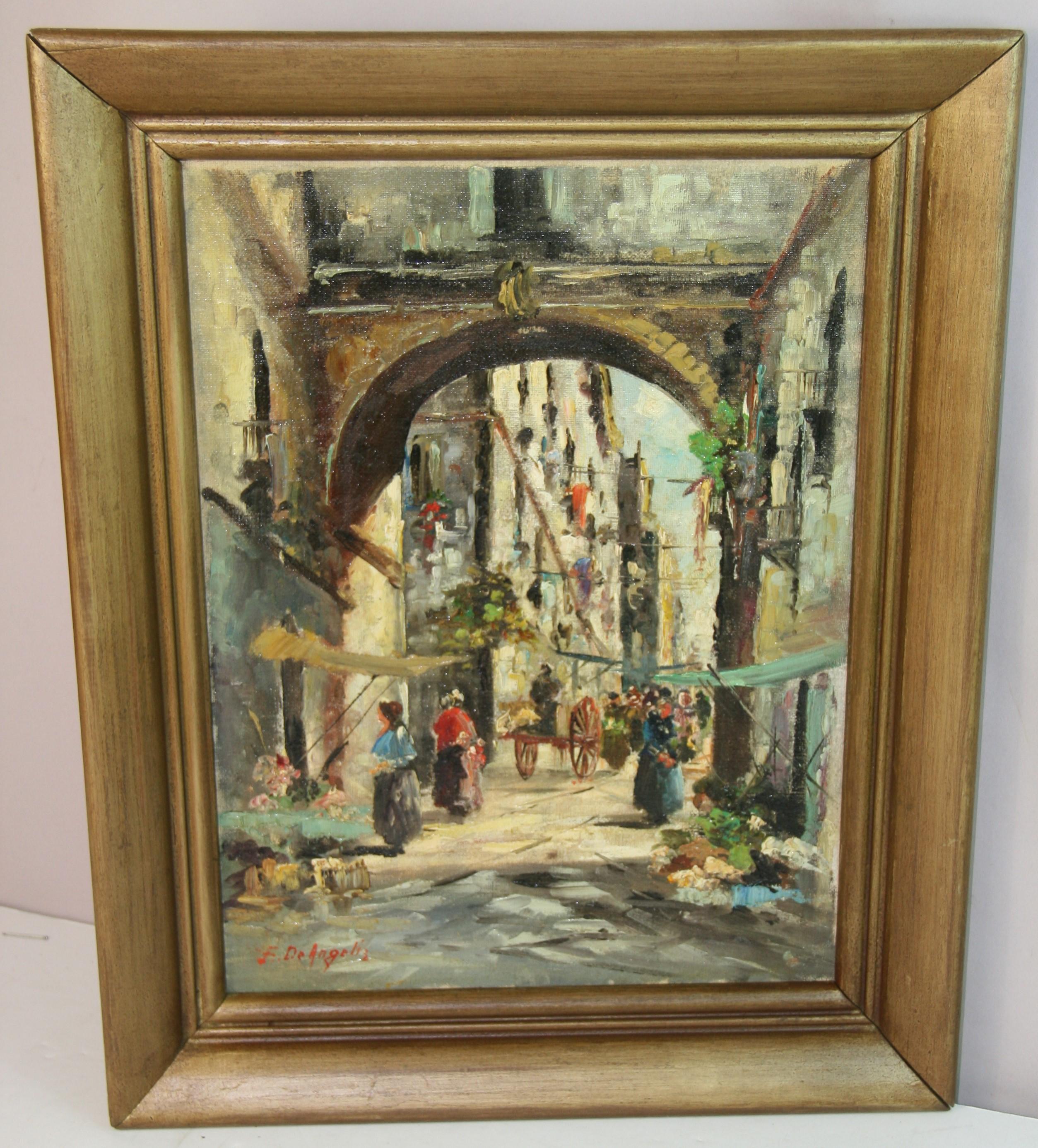 Marché aux fleurs de Rome - Painting de Unknown