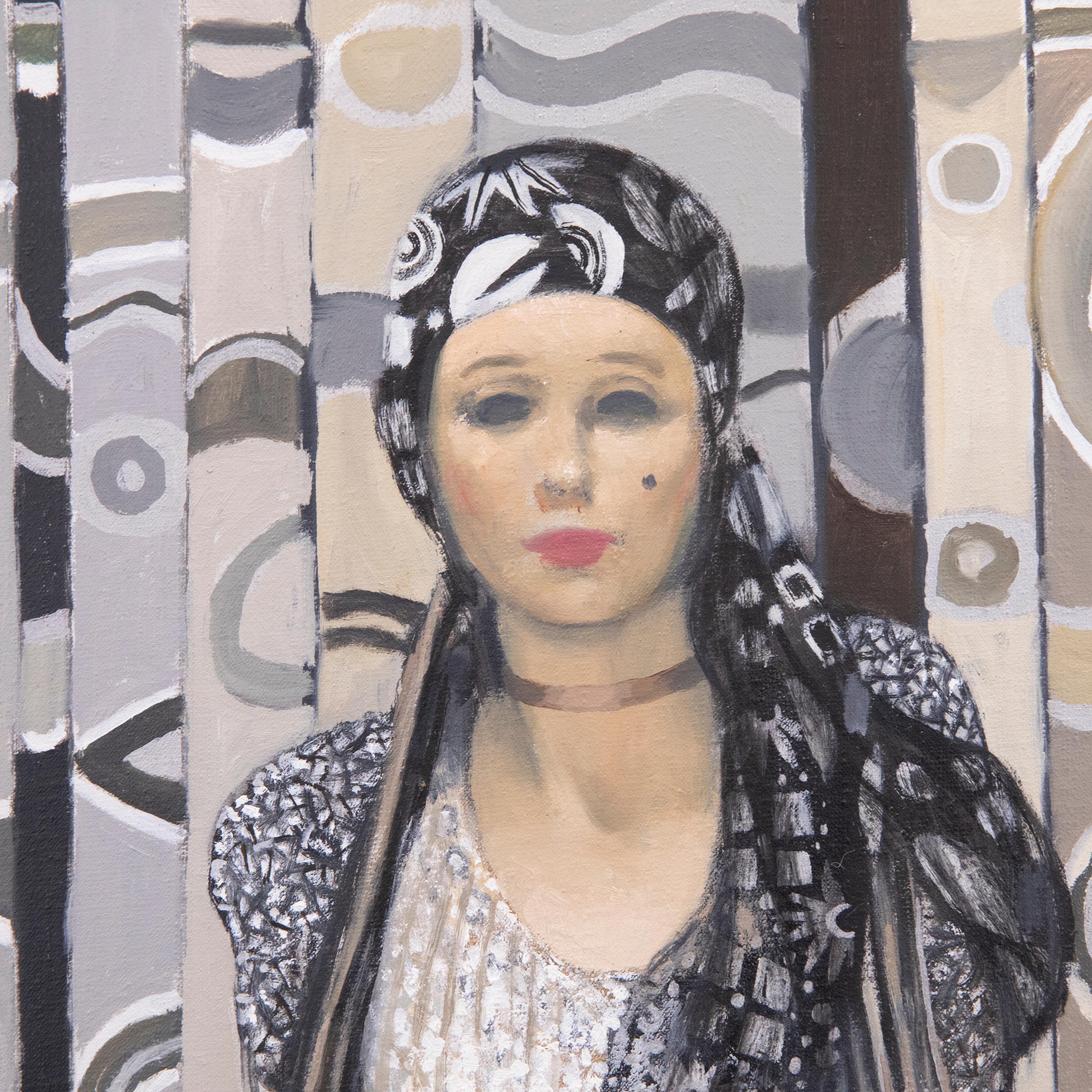 Ron Dellar (1930-2017) - 2005 Öl, Raffinierte Dame (Grau), Portrait Painting, von Unknown
