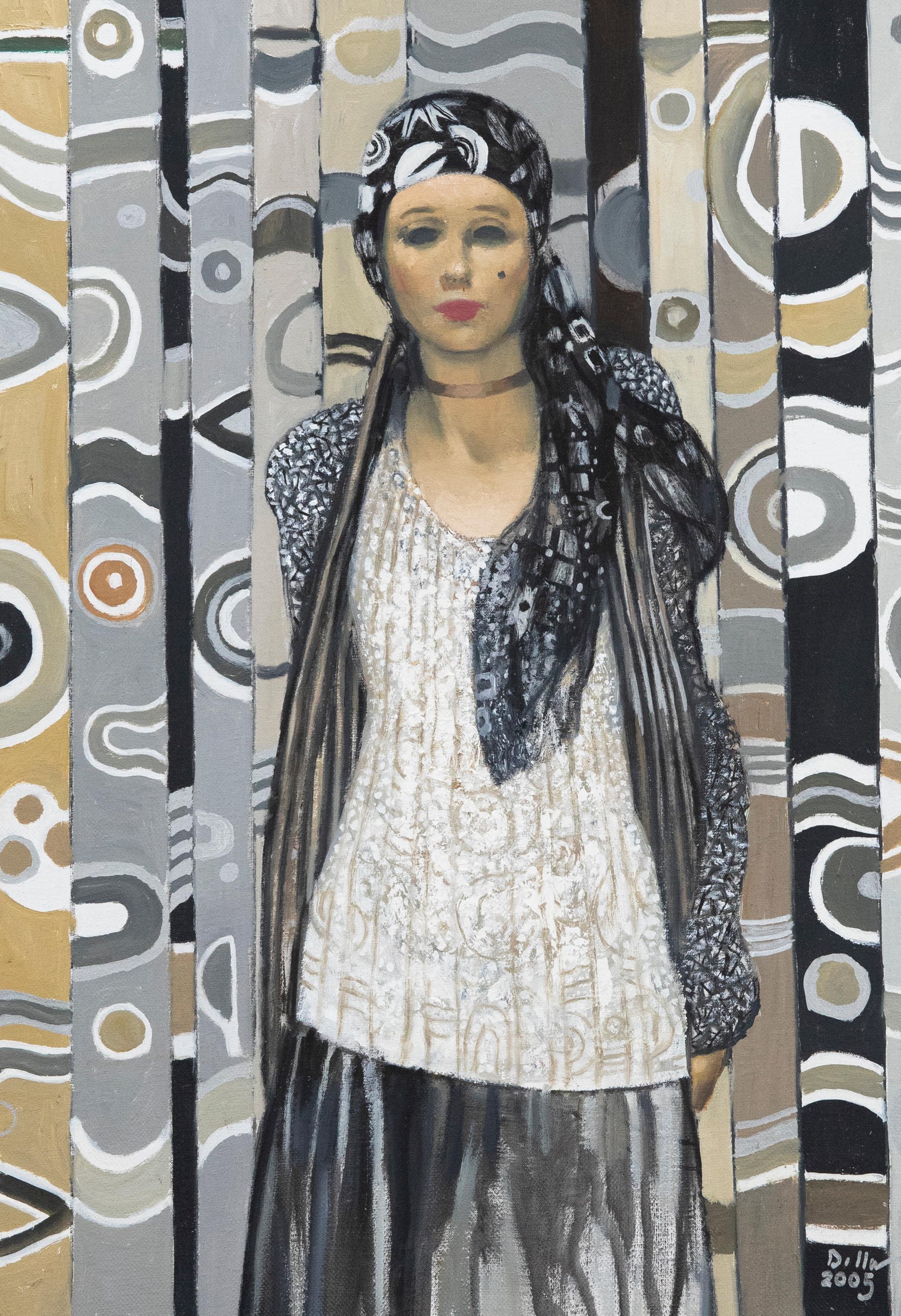 Unknown Portrait Painting – Ron Dellar (1930-2017) - 2005 Öl, Raffinierte Dame