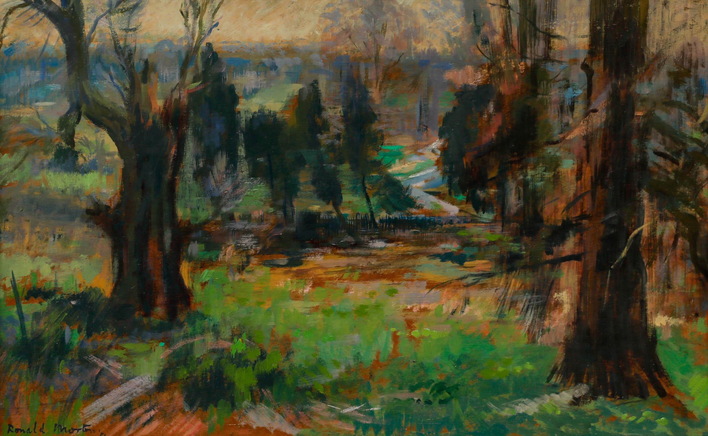 Ronald Morton (né en1918) - 1951, huile, paradis d'automne - Painting de Unknown