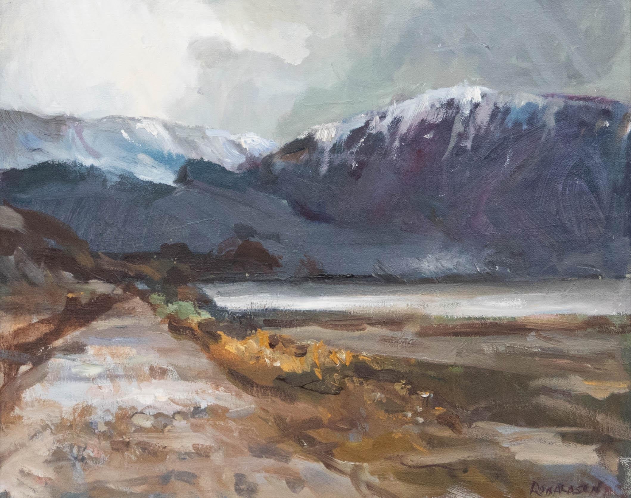 Ronald Ronaldson (1919-2015) - Zeitgenössisches Öl, Schneespitzenberge – Painting von Unknown