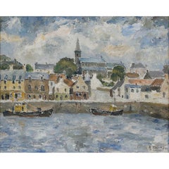 Ronald Thexton (1916-2002) - Framed 20th Century Oil, Anstruther Harbour