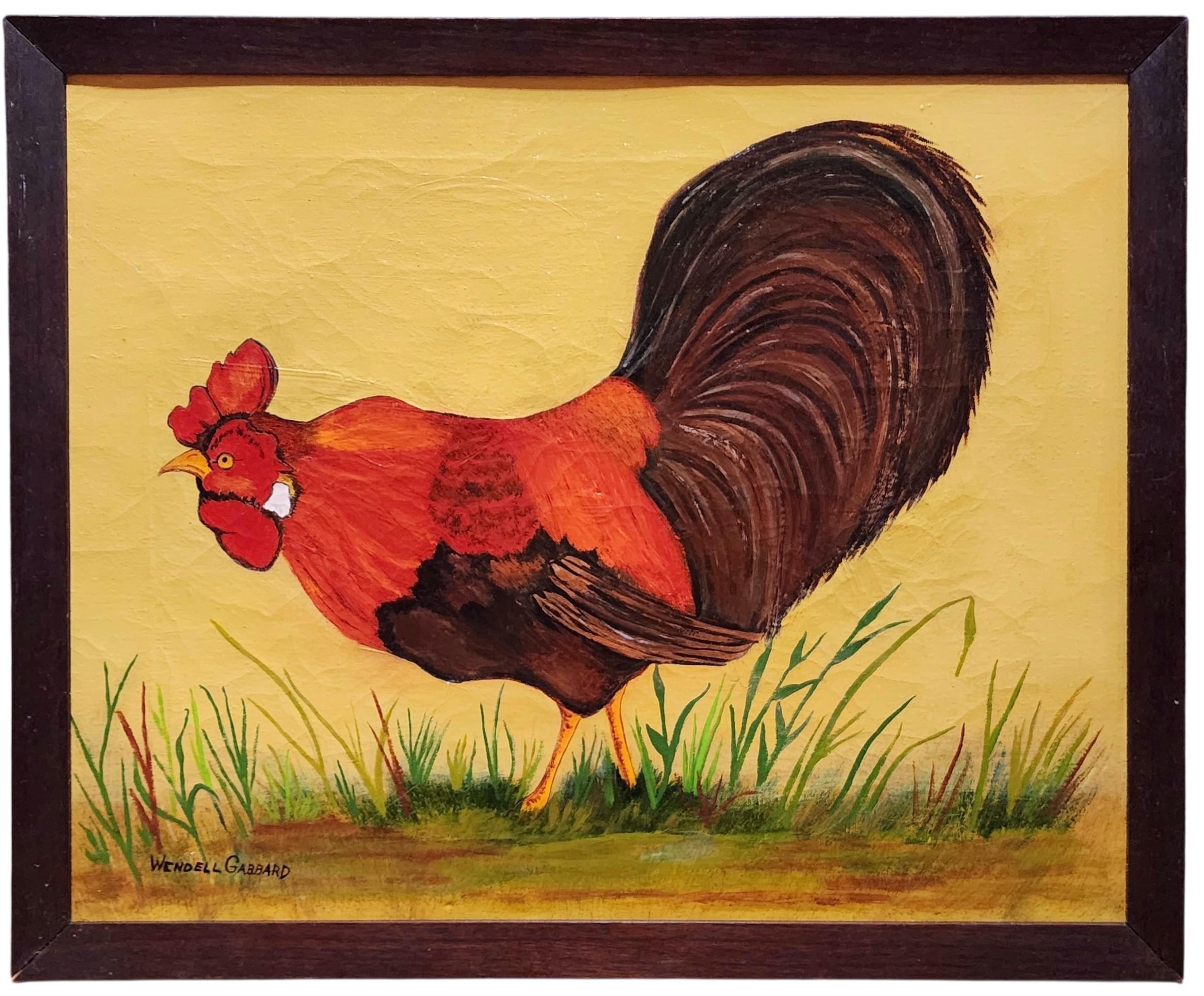 Rooster, Farm House, Animal Paintings, Colorful