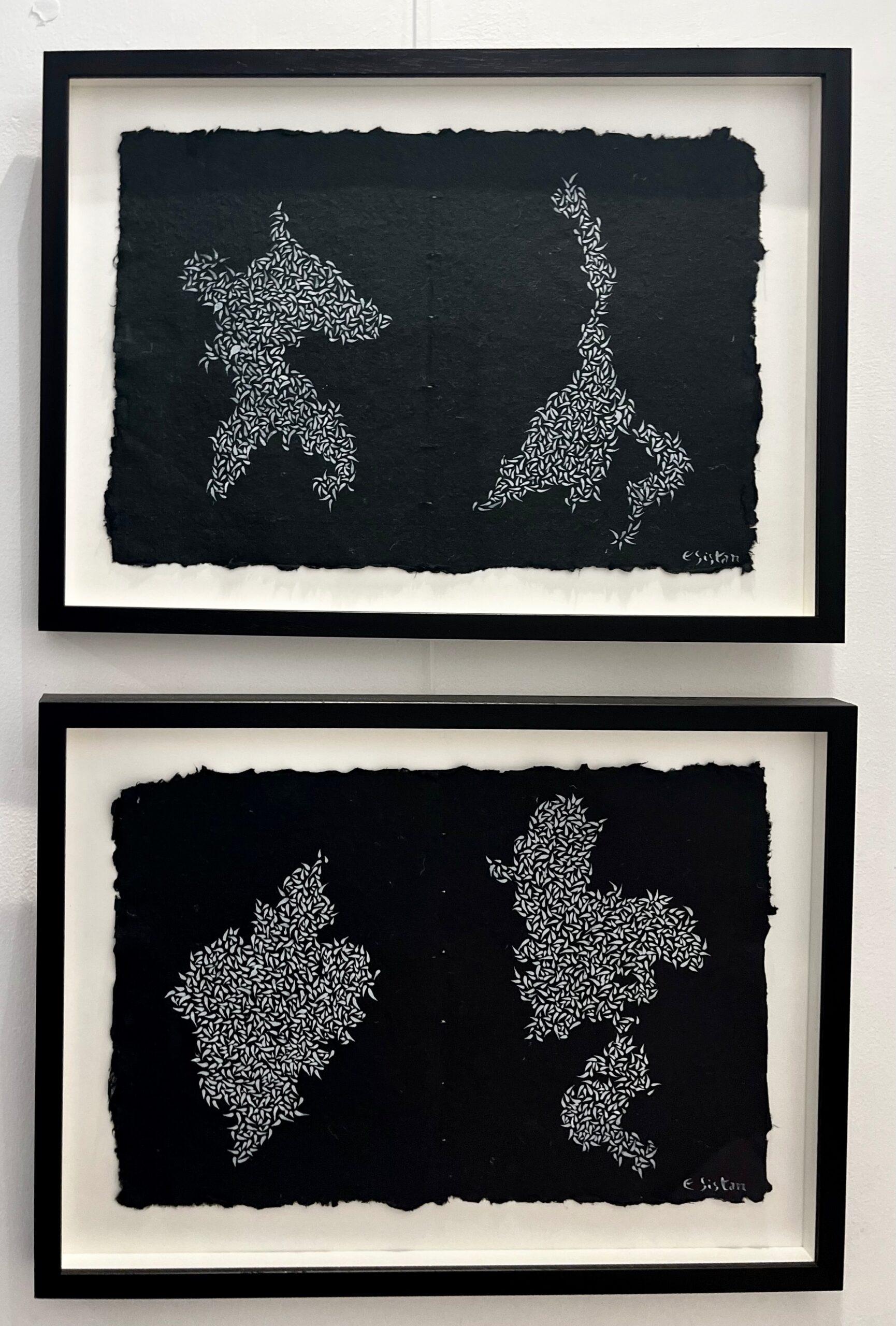 Rorschach-Thema – Diptychon von E Sistan – Painting von Unknown
