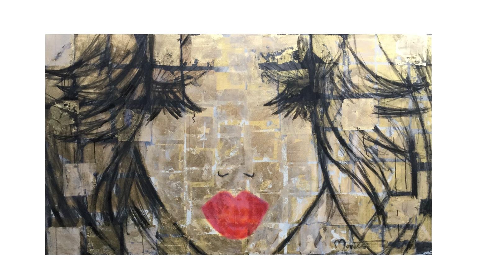 Rose coloured glasses by Monica Adams - Painting by Unknown