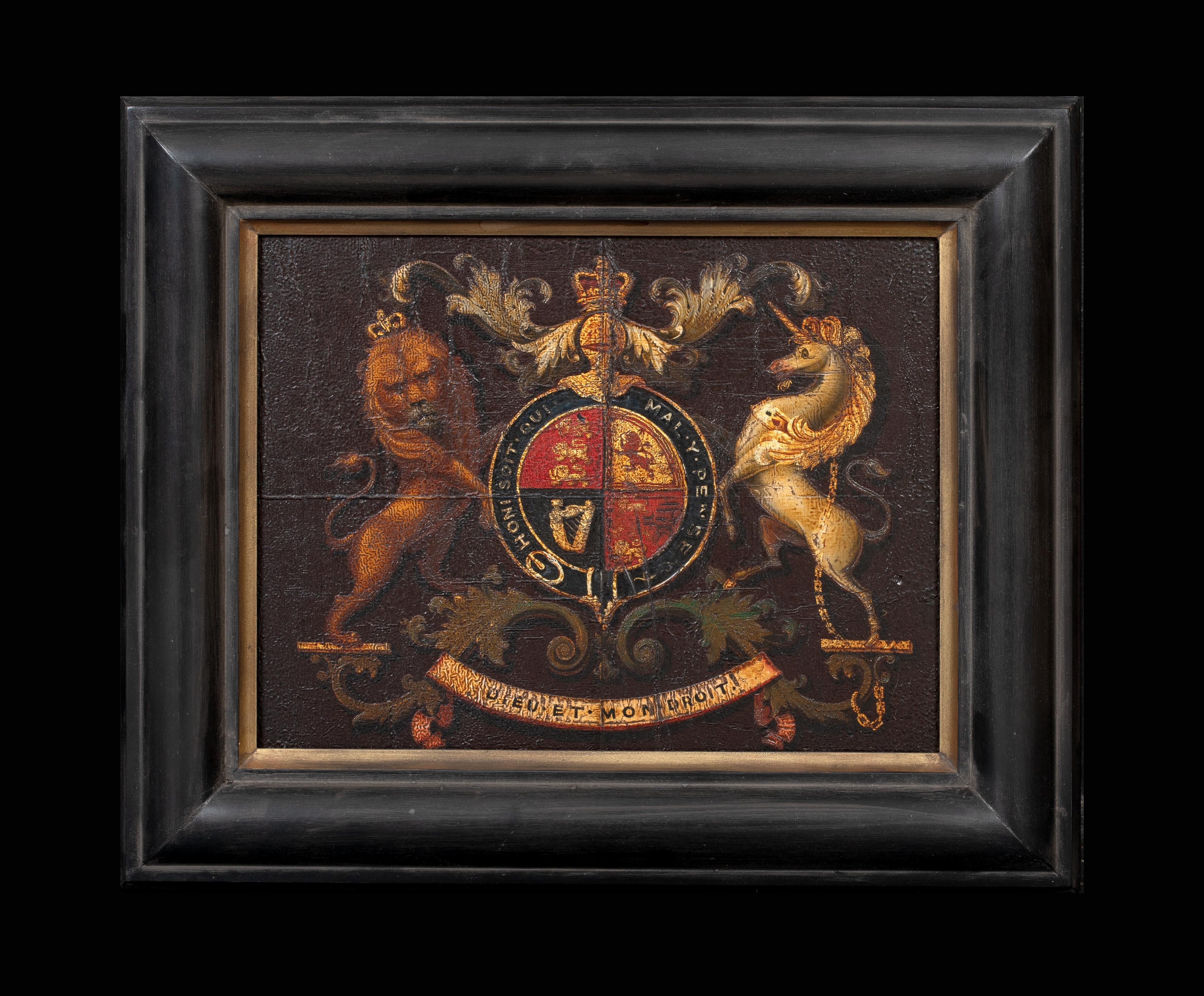 Royal Coat Of Arms, King William III, William Of Orange, 17th Century  - Painting by Unknown