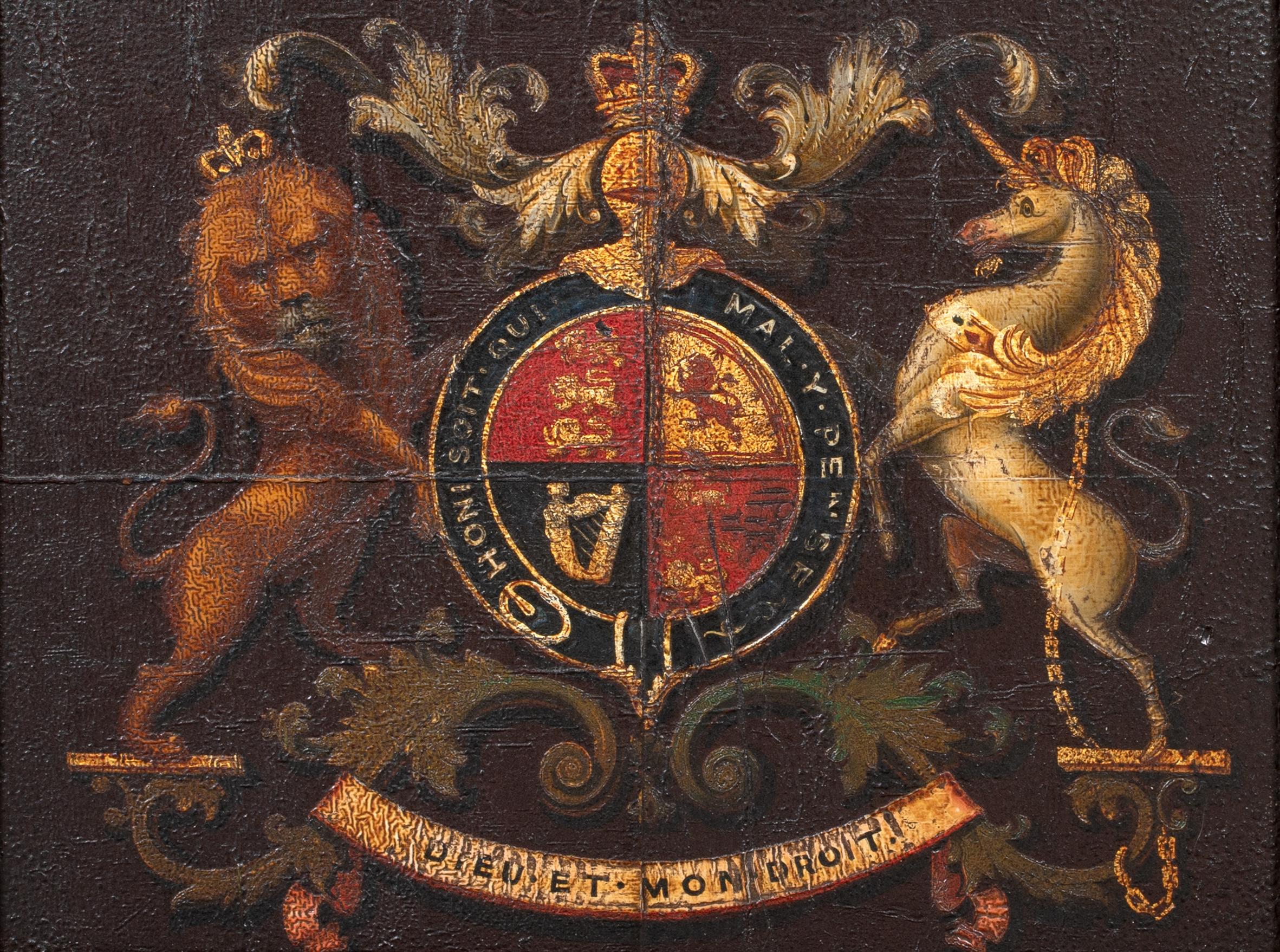Royal Coat Of Arms, King William III, William Of Orange, 17th Century

English School

17th Century Royal Coast Of Arms of King William III & Queen Mary II, oil on oak panel. Early and important Royal Coat Of Arms  to William III during the year of
