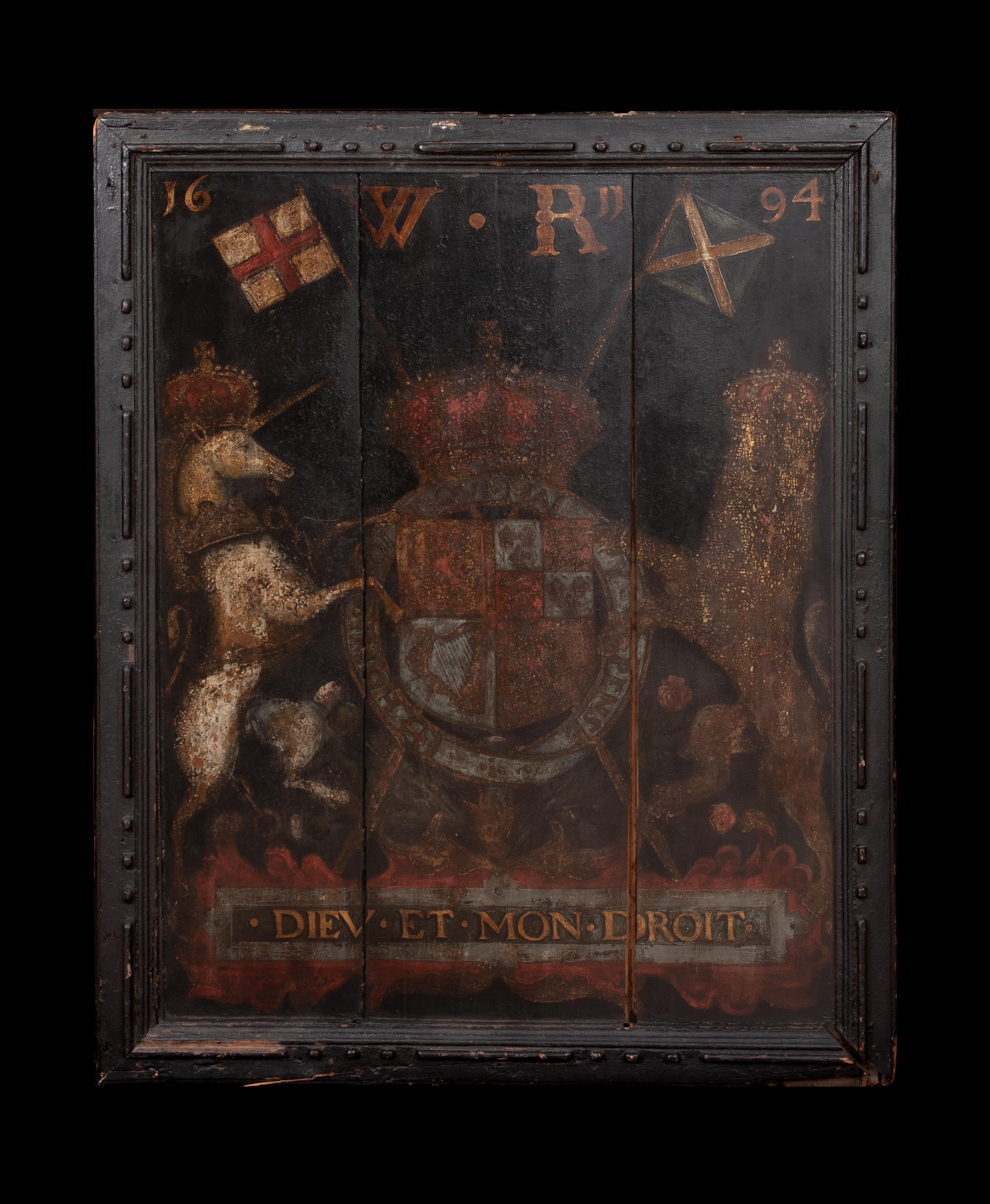 Stemma Reale, Re William III, Guglielmo d'Orange, datato 1694 - Painting di Unknown