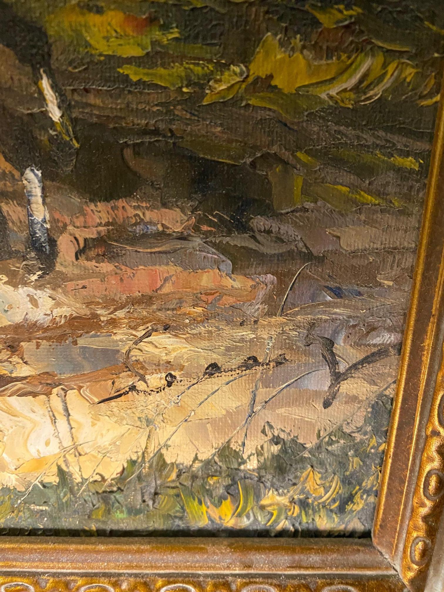 Öl auf Leinwand verkauft mit Rahmen 
Gesamtgröße mit Rahmen 40x50 cm
Unterzeichnet
Künstler unbekannt aus der Galerie 