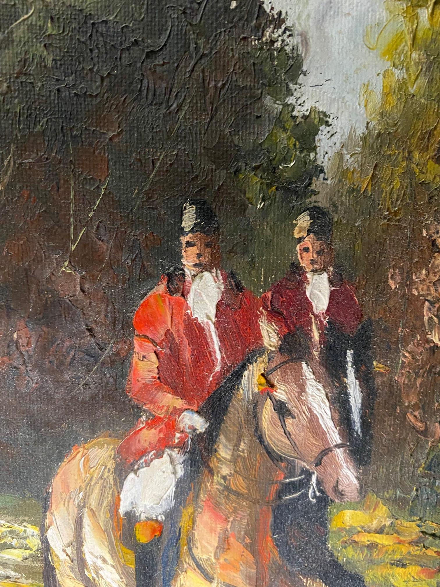 Royal horsemen - Oil on canvas 41x30 cm For Sale 1