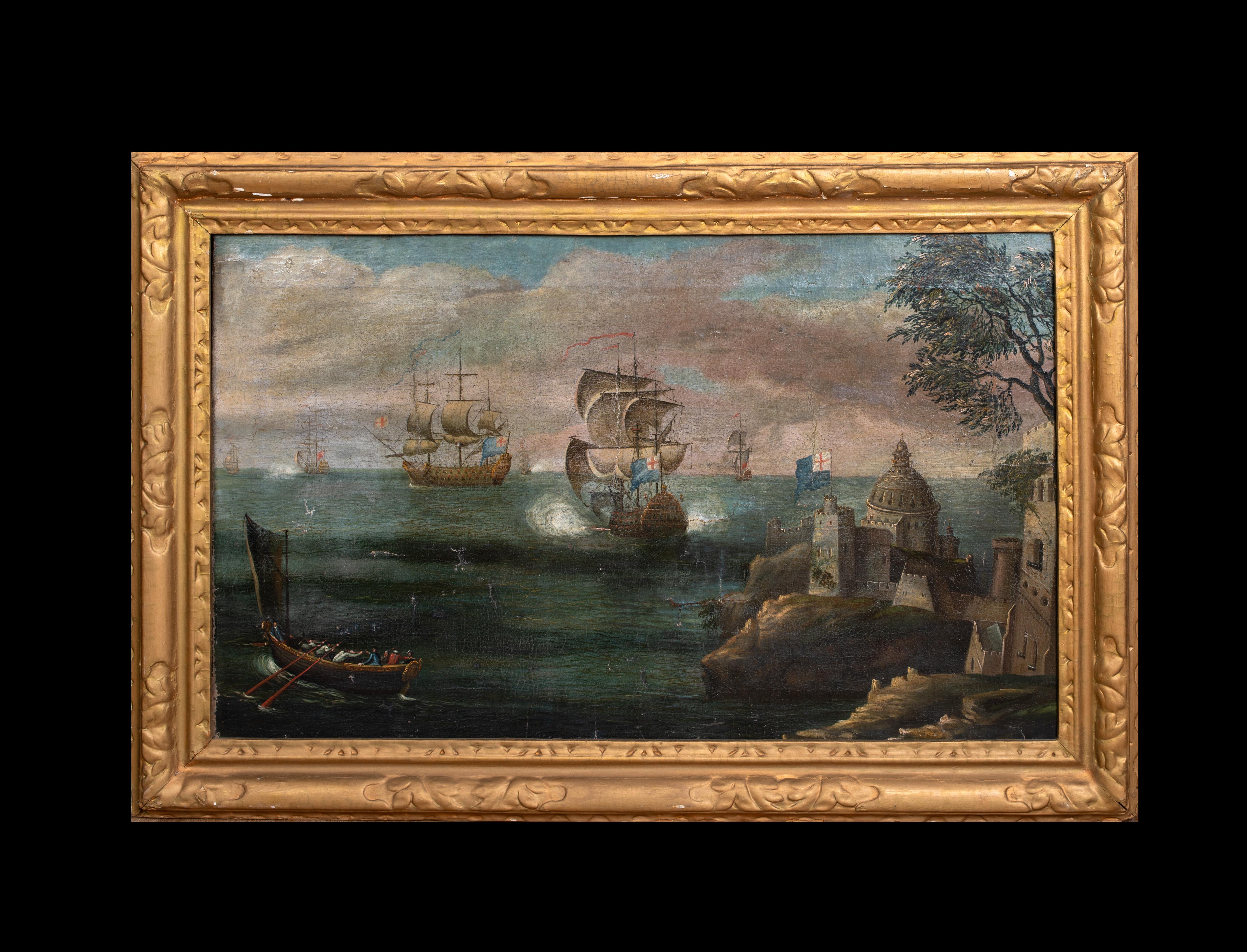 Squadriglia blu della Royal Navy al largo di un porto del Mediterraneo, inizio XVII secolo WIERINGEN - Painting di Unknown