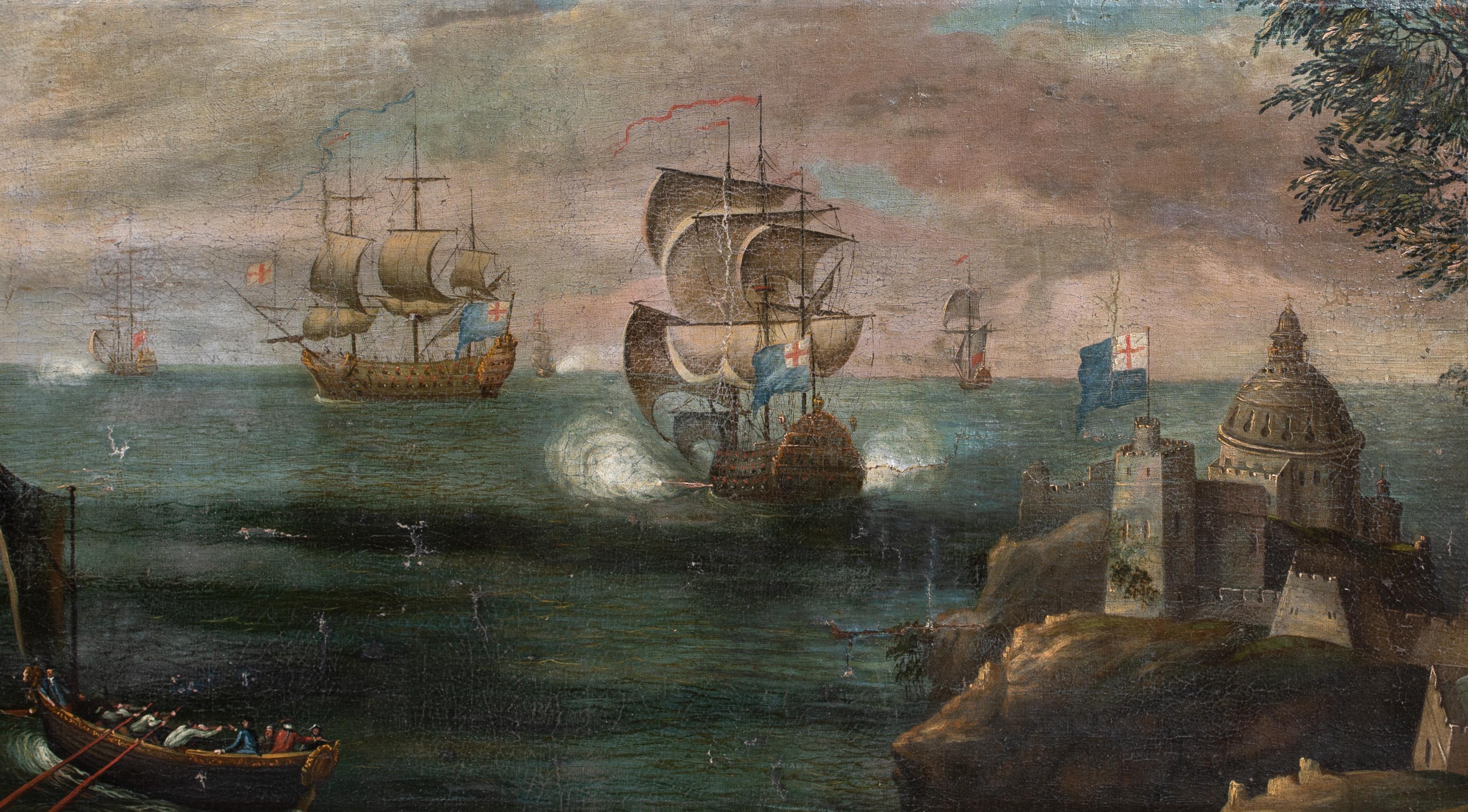 Squadriglia blu della Royal Navy al largo di un porto del Mediterraneo, inizio XVII secolo WIERINGEN in vendita 1