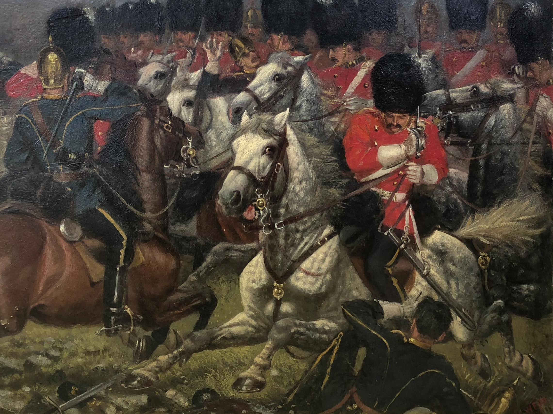 Royal Scots Greys in Battle Attributed to William Edward Millner - Painting by Unknown