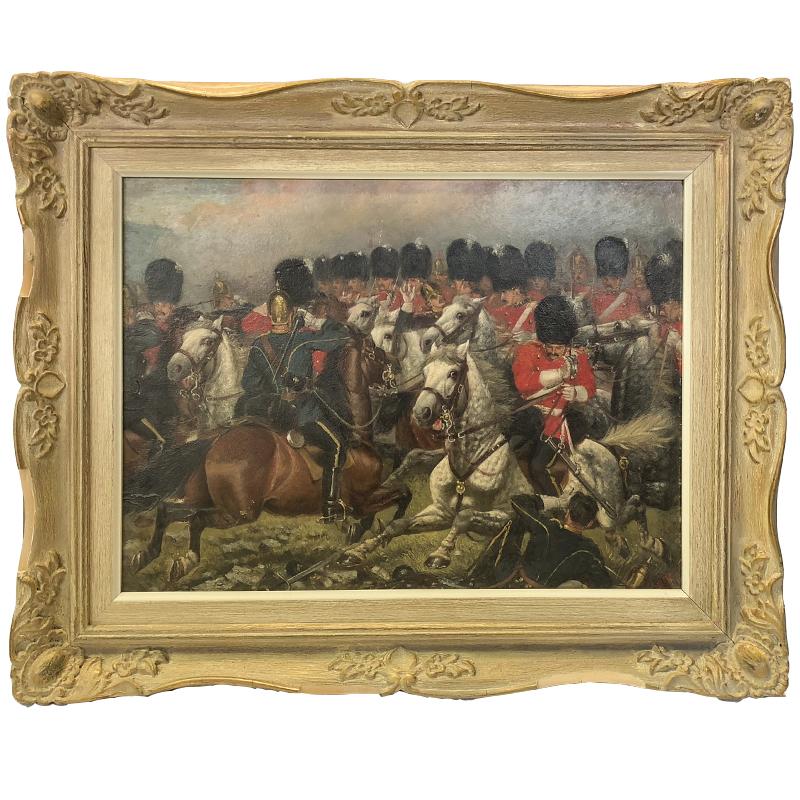 Unknown Animal Painting - Royal Scots Greys in Battle Attributed to William Edward Millner
