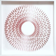 Rozetta Raster Red - contemporary modern abstract geometric paper relief