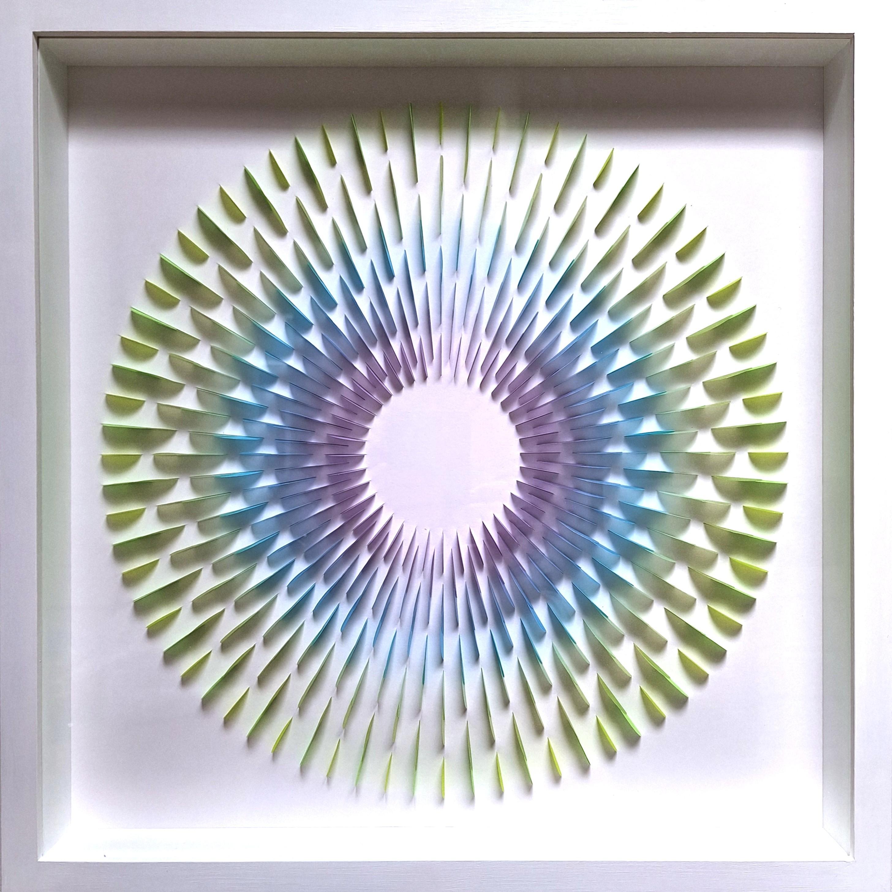 Unknown Abstract Sculpture - Rozetta Translucent VBG - contemporary modern abstract geometric paper relief