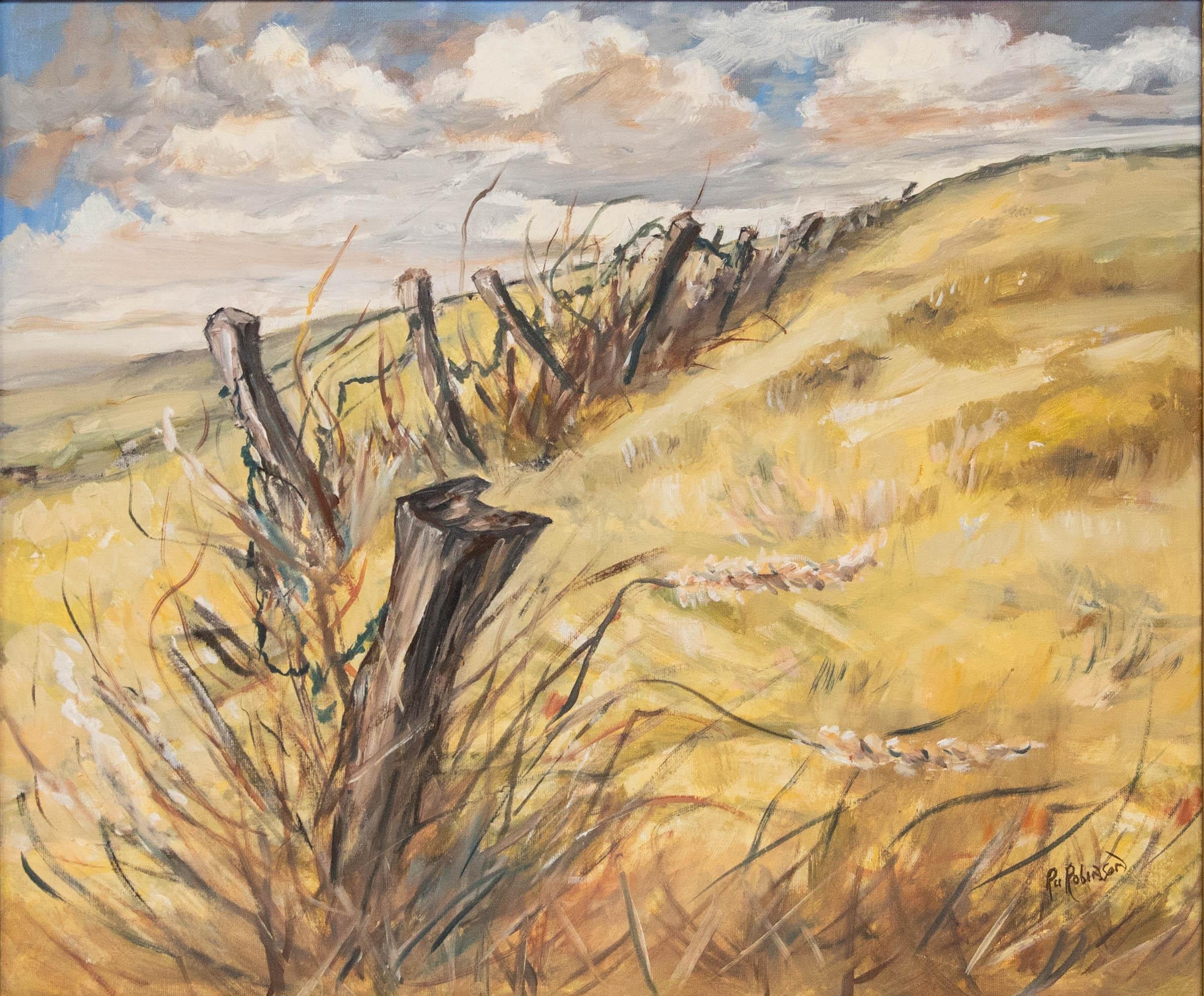 Ru Robinson - Incorniciato  Olio Contemporaneo, Al Confine - Painting di Unknown