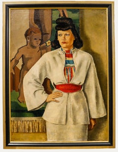 Rudolf Kaster (1914-2003) - Gerahmtes Öl von 1940, Porträt einer Dame