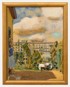 Rudolf Kohz (1874-1945) - Framed Early 20th Century Oil, Breakfast in the Garden