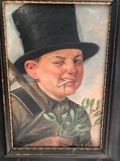 Rudolf Kratky 19th century "Here Comes Trouble"