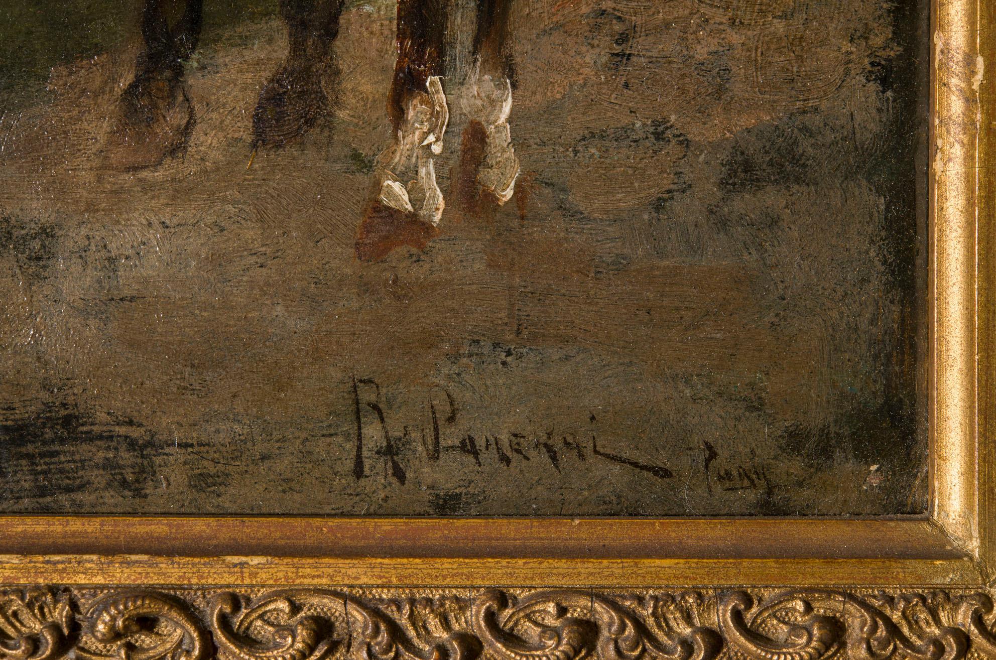 Signiertes Gemälde von Ruggero Panerai, 19. Jahrhundert (Braun), Landscape Painting, von Unknown