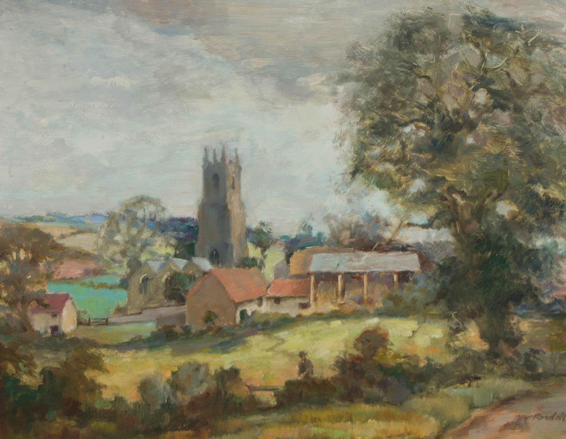 Rundell - 20th Century Oil, A Church In Early Spring - Painting by Unknown
