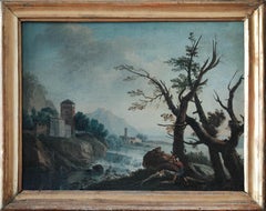 Antique Rural Italian Landscape Painting — Central Italy Painter