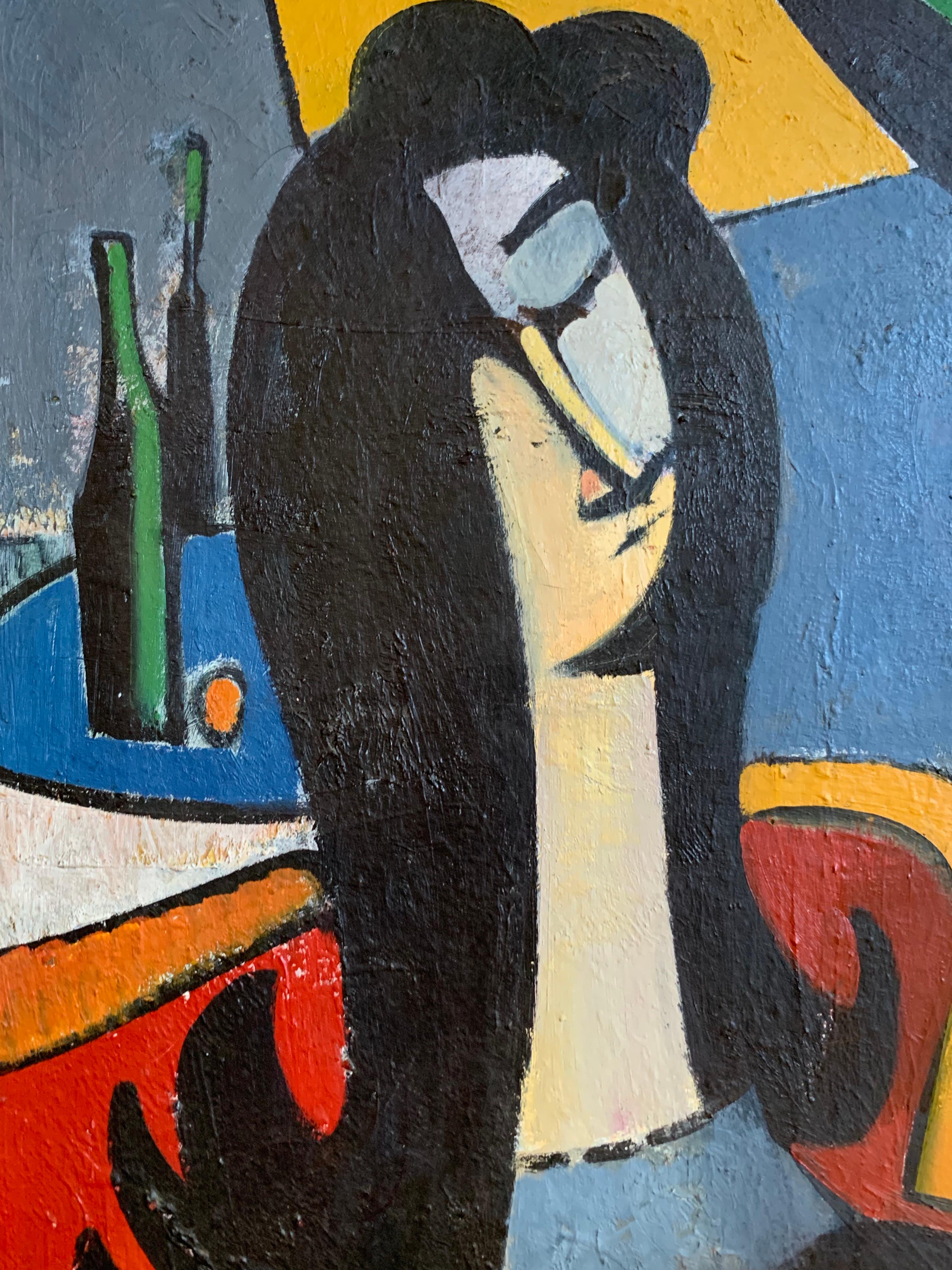 Russisches kubistisches Porträt einer Frau (Kubismus), Painting, von Unknown
