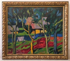 'Russian Fauvist Landscape,' Unknown (illegible signature), Oil Painting