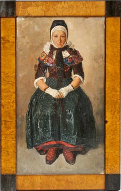 Russian Figure Study of a Girl in a Folk Dress